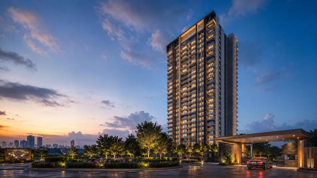 Exterior render of Purva Kudlu Gate on Hosur Road, South Bengaluru